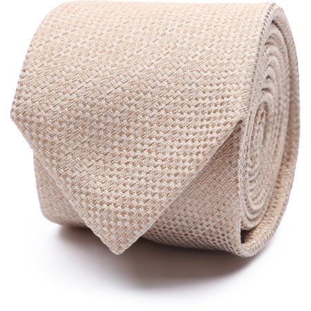 Suitable Stropdas Linnen Structuur Beige -