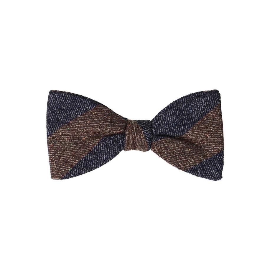 OLYMP SIGNATURE Vlinderdas bruin/blauw, Gestreept Multicolor