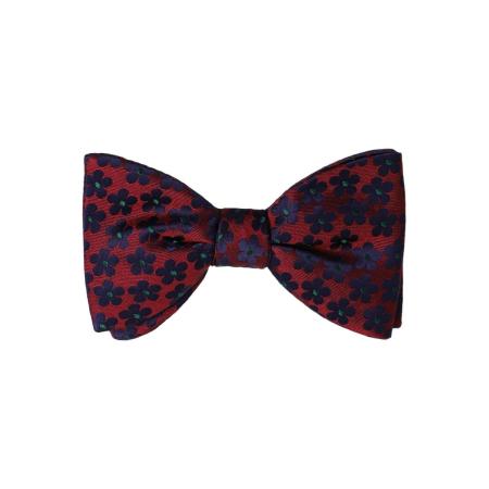 OLYMP SIGNATURE Vlinderdas rood/donkerblauw, Bloemen