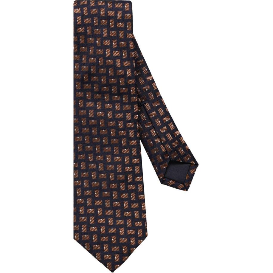 OLYMP SIGNATURE Stropdas blauw/bruin, Motief Blauw