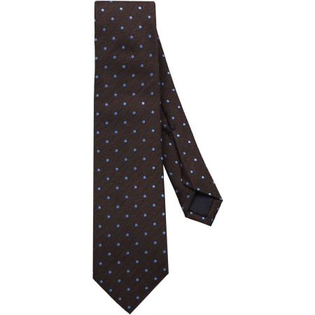 OLYMP SIGNATURE Stropdas bruin/blauw, Stippen