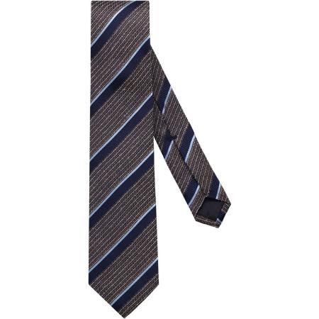 OLYMP SIGNATURE Stropdas bruin/blauw, Gestreept