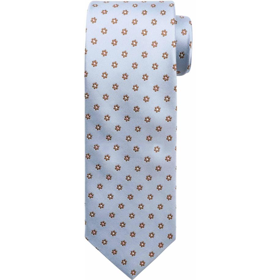 Suitable Stropdas Zijde Mini Bloem Blauw - Blauw