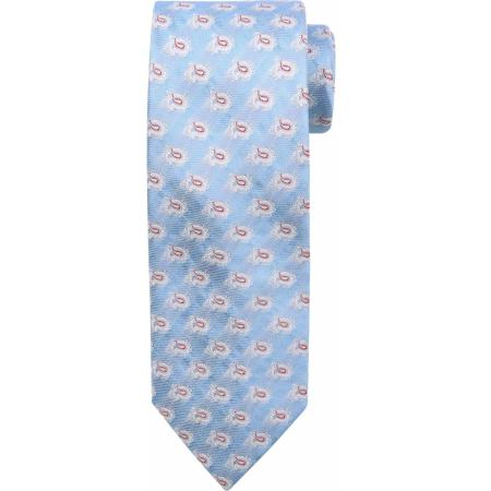 Suitable Stropdas Zijde Paisley Licht Blauw -