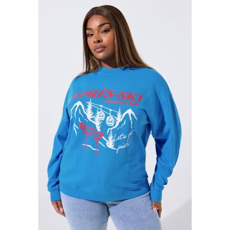Limited Collection Curve Blue 'Apres Ski' Sweatshirt Size 58-60