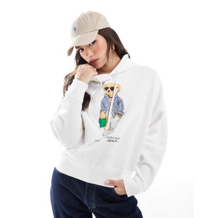 Polo Ralph Lauren Hoodie met beerprint in wit