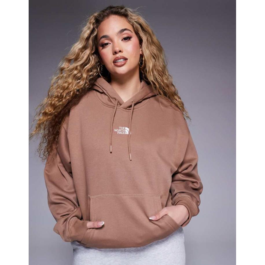 The North Face Essentials Oversized hoodie met logo in bruin Bruin