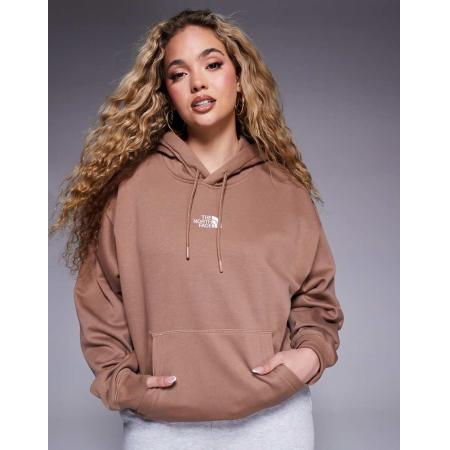 The North Face Essentials Oversized hoodie met logo in bruin