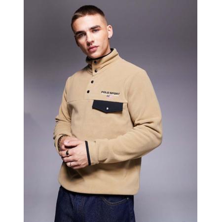 Polo Ralph Lauren - Sport Capsule - Fleece met logo in lichtbruin