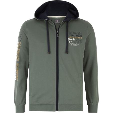 jan vanderstorm Jan Vanderstorm Sweatvest Roderich olijfgroen / zwart / wit