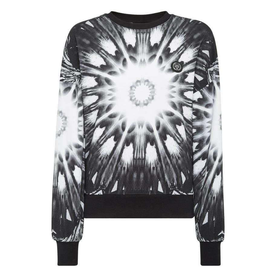 Plein Sport Plein Sport Sweatshirt Optical Flower zwart / wit -
