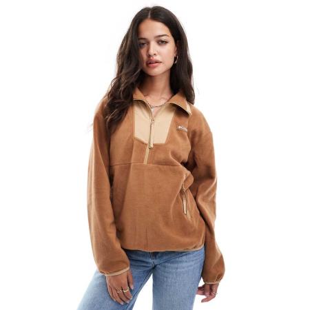 Columbia Sequoia Grove Fleece sweater met halve rits in camel bruin en kano