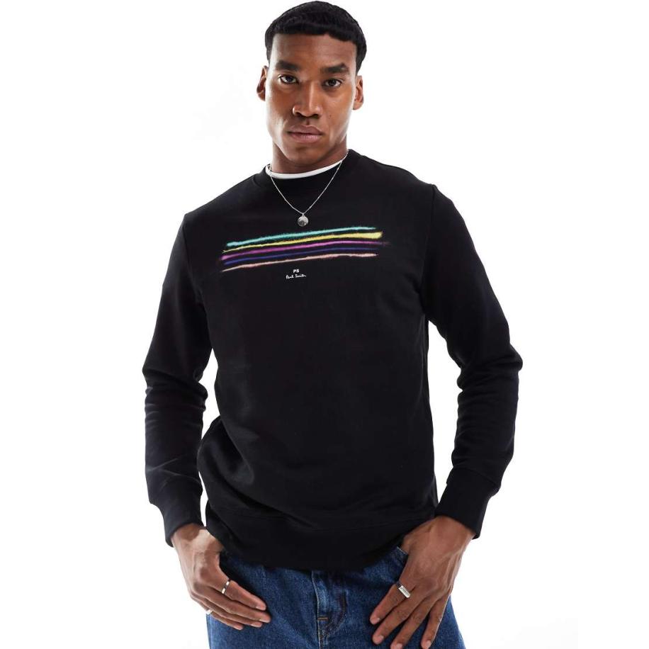 PS Paul Smith - Sweatshirt met regenbooglogo in zwart Zwart