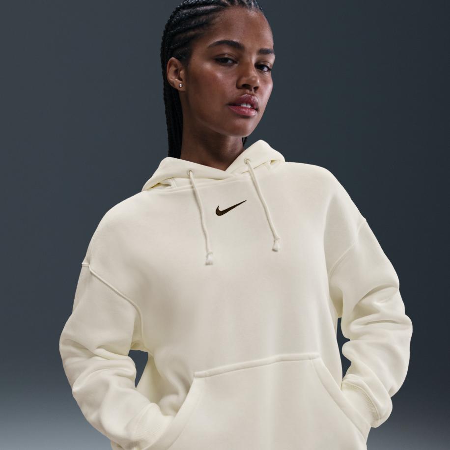 Nike Phoenix Fleece Oversized hoodie voor dames - Wit Wit