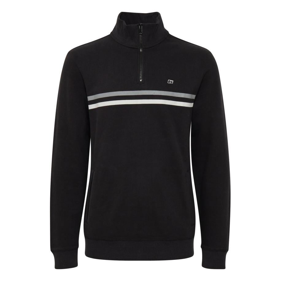 BLEND Sweatshirt JANNES zilvergrijs / zwart / wit Zwart