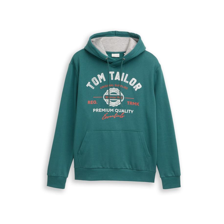 Tom Tailor TOM TAILOR Sweatshirt smaragd / lichtrood / wit -