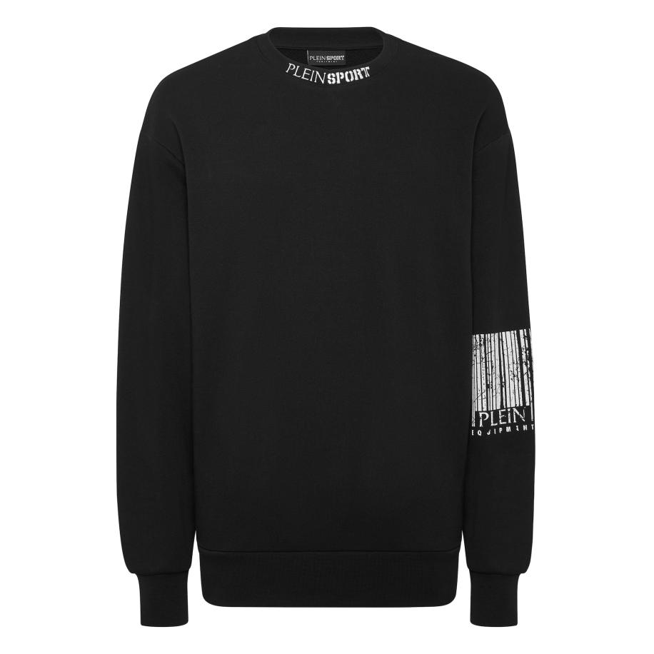 Plein Sport Plein Sport Sweatshirt Barcode zwart / offwhite -
