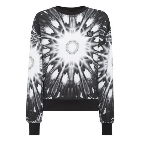 Plein Sport Plein Sport Sweatshirt Optical Flower zwart / wit