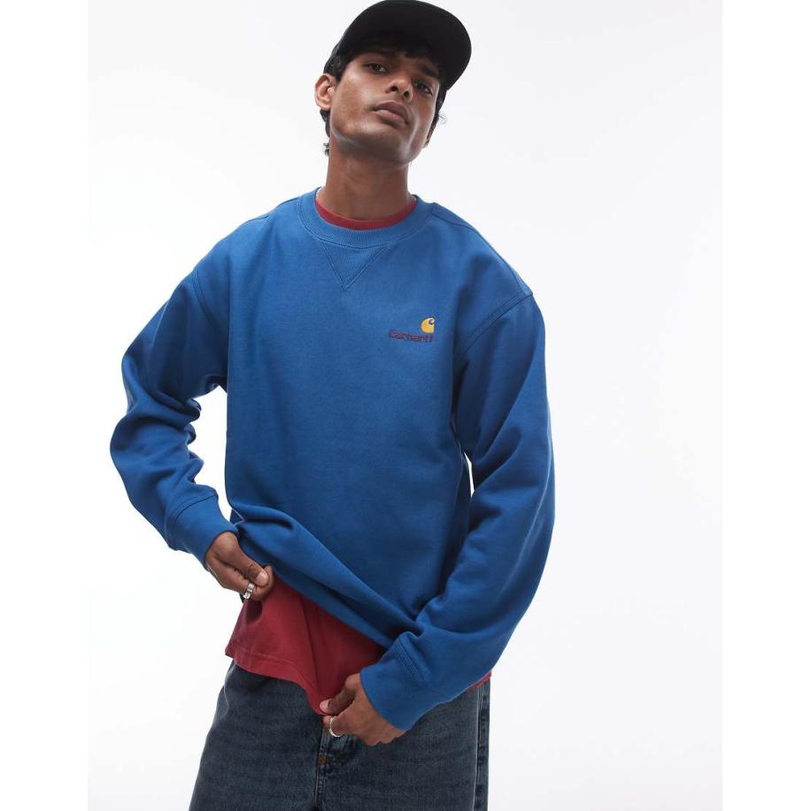 Carhartt WIP - American Script - Sweatshirt in blauw Blauw
