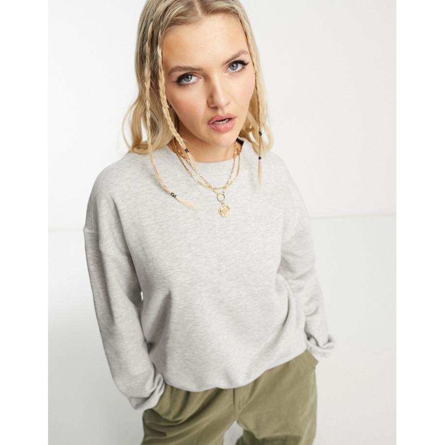 Weekday Essence Standaard sweatshirt in grijs Grijs