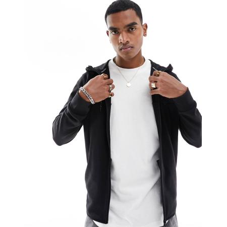 Jack & Jones - Technische hoodie met rits in zwart