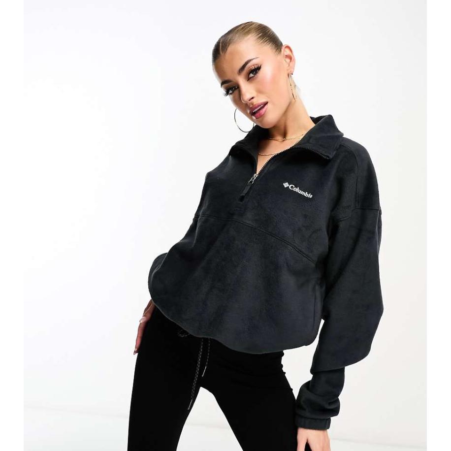 Columbia Brushy Bay Fleece met korte rits in zwart Zwart