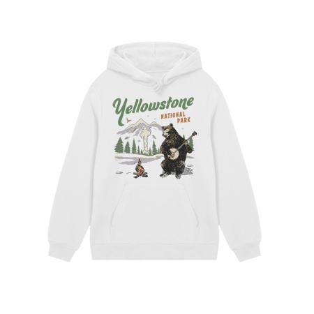 F4NT4STIC F4NT4STIC Sweatshirt US National Parks Yellowstone Bear Playing Banjo donkerbruin / groen / rood / wit