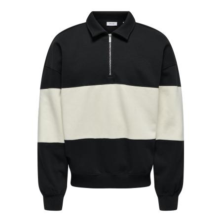 Only & Sons Sweatshirt Byron zwart / wit