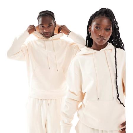 COLLUSION Unisex - Hoodie in ecru, deel van co-ord set-Wit