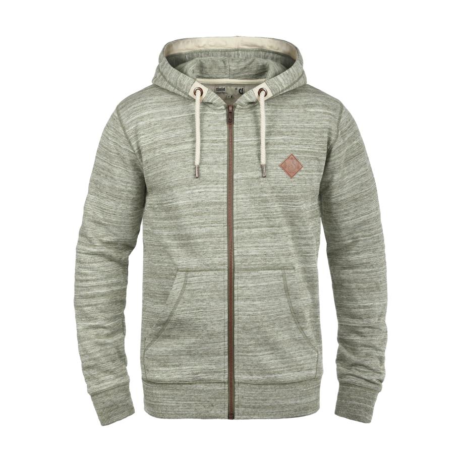 Solid !Solid Sweatvest Craig groen gemêleerd -