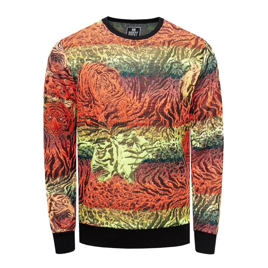 Rusty Neal Rusty Neal Sweatshirt geel / oranje / zwart -