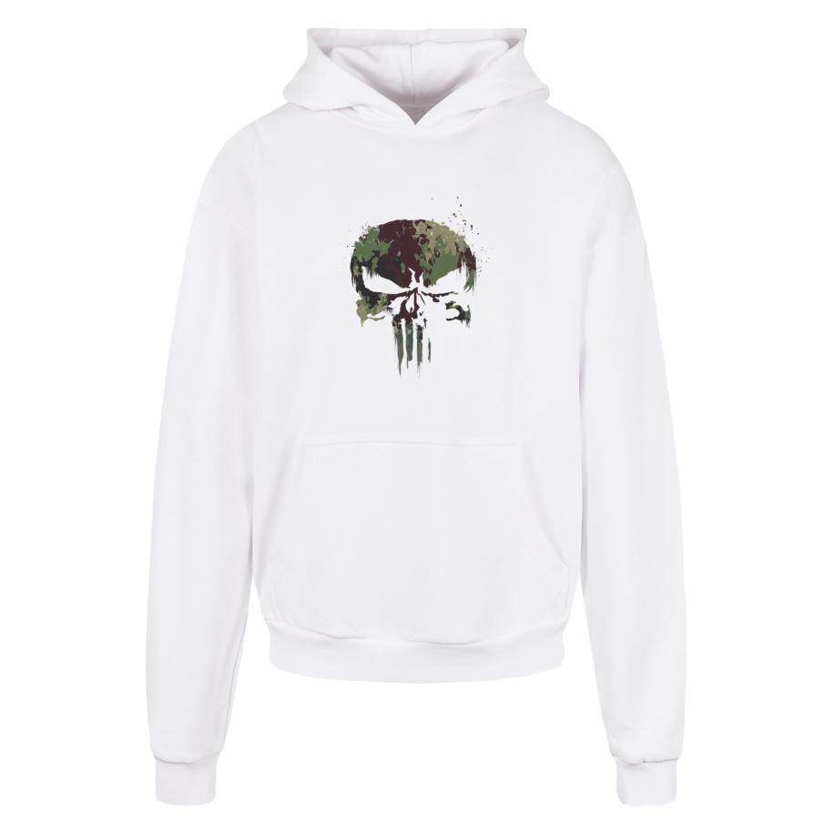F4NT4STIC F4NT4STIC Sweatshirt Marvel Punisher TV Camo Skull donkerbruin / groen / kaki / wit -