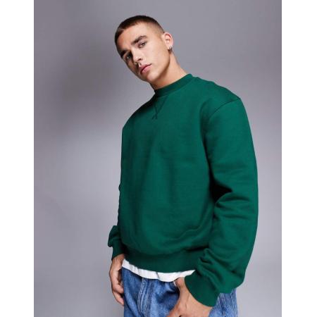 ASOS DESIGN - Recht oversized sweatshirt van premium 400gsm zware stof in donkergroen