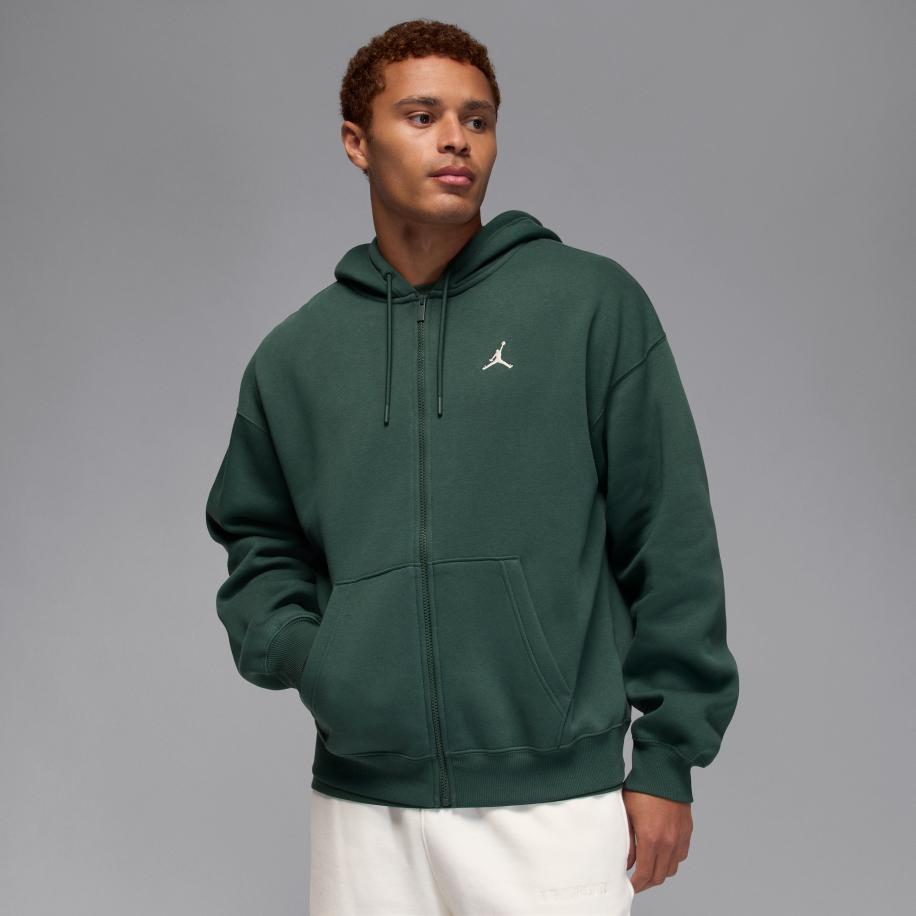 Jordan Brooklyn Fleece oversized hoodie met rits over de hele lengte voor heren - Groen Groen