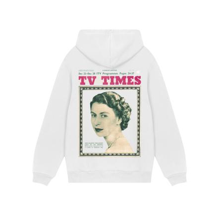 F4NT4STIC F4NT4STIC Sweatshirt TV Times Queen Elizabeth II 1957 Cover wit