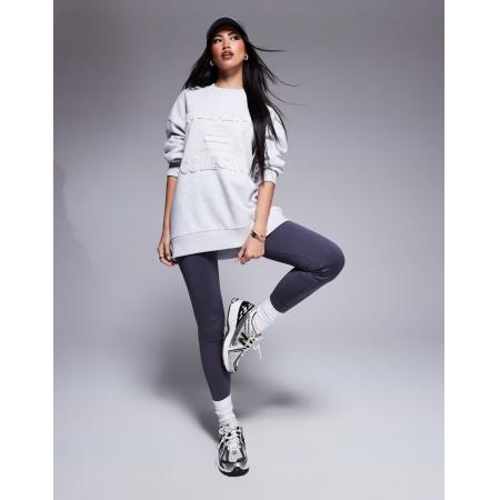 Weekend Collective Sweatshirt met distressed logo in gemêleerd grijs