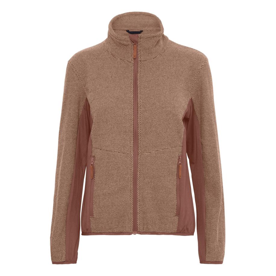North Bend North Bend Fleece jas Helga cognac -
