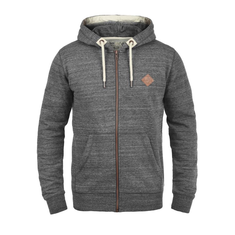 Solid !Solid Sweatvest Craig grijs gemêleerd -