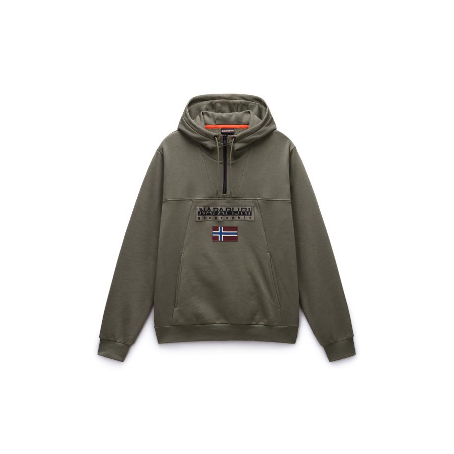 Napapijri NAPAPIJRI Sweatshirt Burgee 2.0 olijfgroen / donkerrood / zwart -