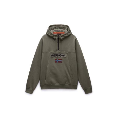 Napapijri NAPAPIJRI Sweatshirt Burgee 2.0 olijfgroen / donkerrood / zwart