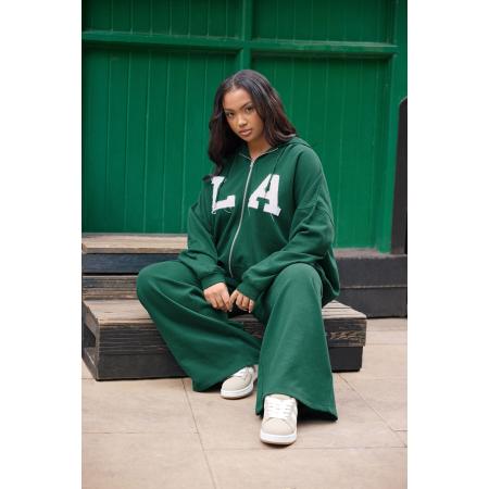 Yours Curve Groene La Zip Hoodie Size 62-64