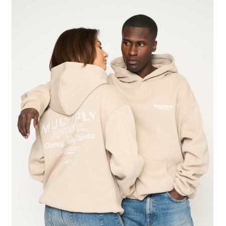 Multiply Apparel - Apparel - Oversized hoodie met print in taupe-Neutraal