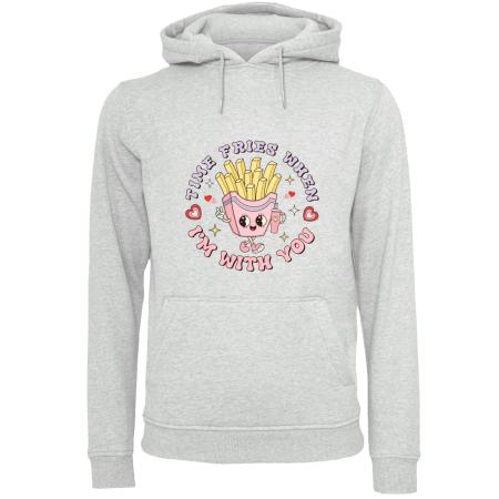 F4NT4STIC F4NT4STIC Sweatshirt Time Fries when I am with you Valentinstag grijs / pink