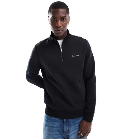 Calvin Klein - Repreve - Sweatshirt met micrologo en korte rits in zwart