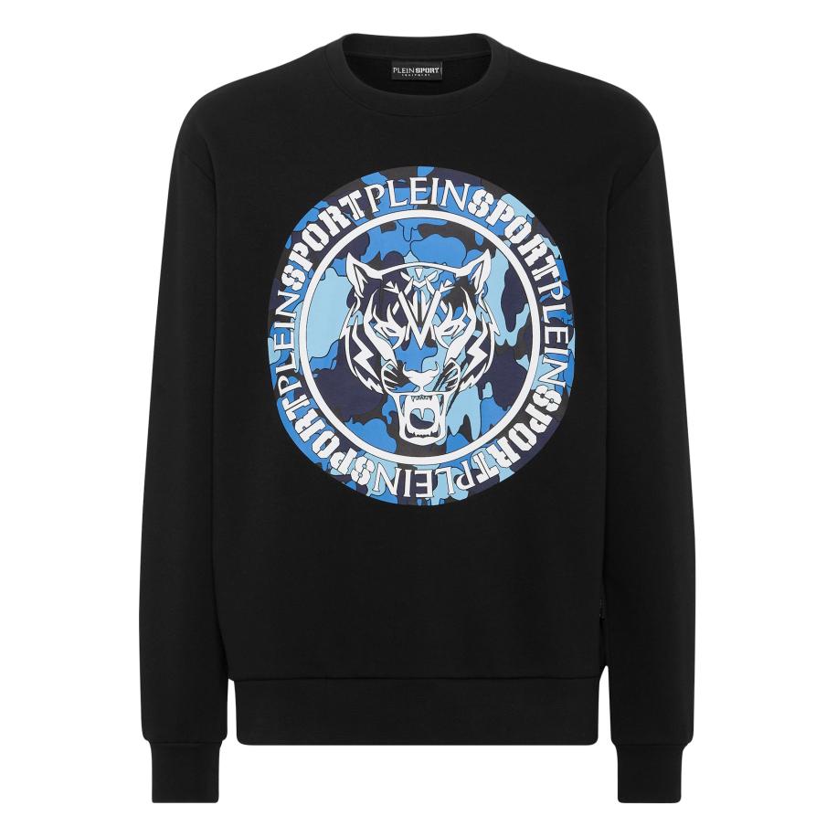 Plein Sport Plein Sport Sweatshirt Carbon Tiger blauw / zwart / wit -