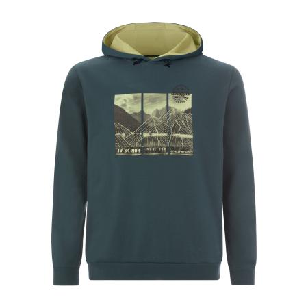 Jan Vanderstorm Hooded Sweatshirt donkergroen, Bedrukt