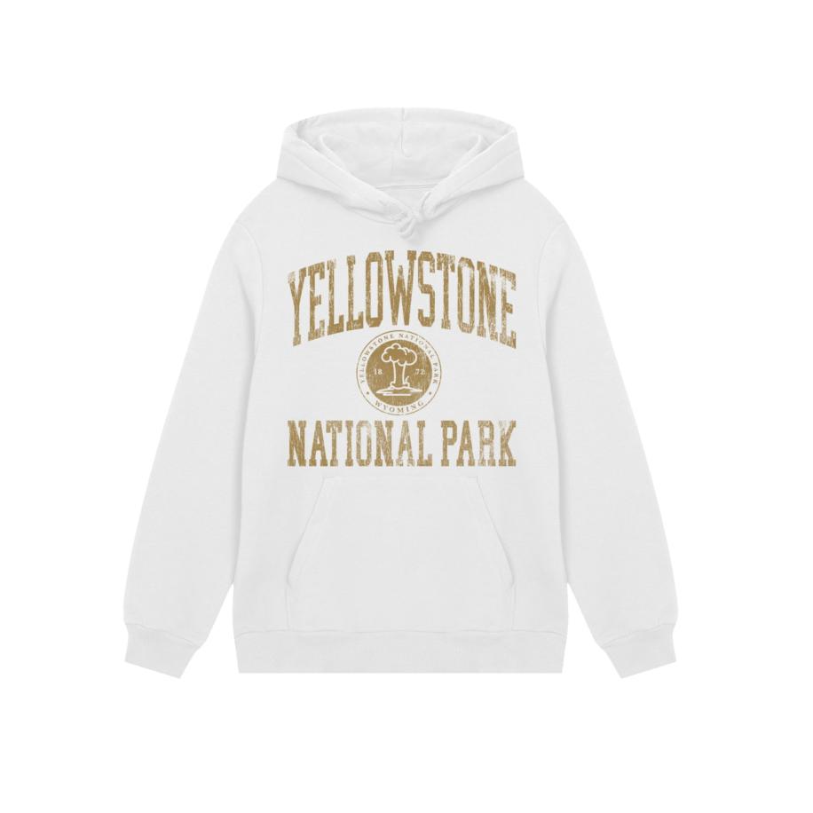 F4NT4STIC F4NT4STIC Sweatshirt US National Parks Yellowstone Wyoming mosterd / wit -