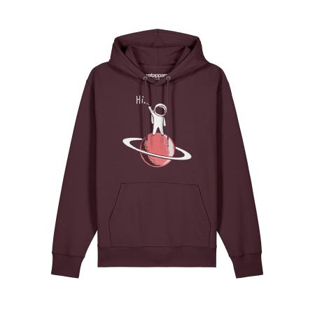 Watapparel Watapparel Sweatshirt Astronaut says Hi gemengde kleuren / donkerrood