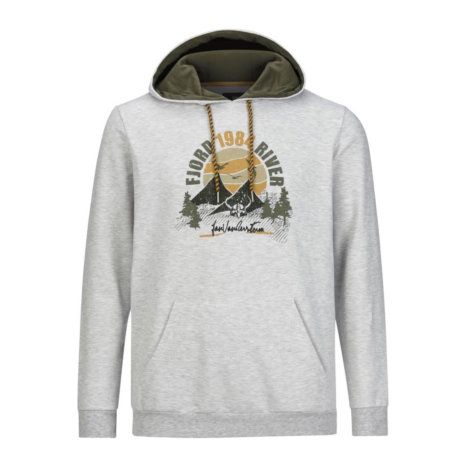 Jan Vanderstorm Hooded Sweatshirt lichtgrijs, Print Grijs