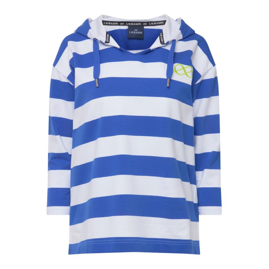 LAURASØN LAURASØN Sweatshirt hemelsblauw / limoen / wit -